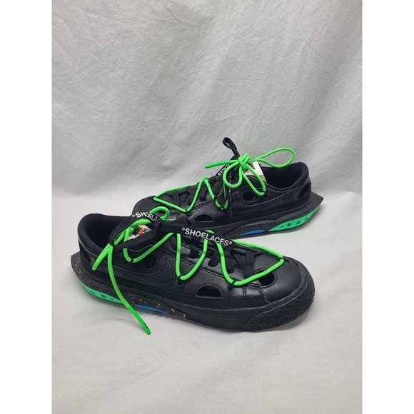 Nike Blazer Low x Off-White ‘77 Black Electro Green Mens Size 6.5 DH7863-100 - Picture 3 of 14